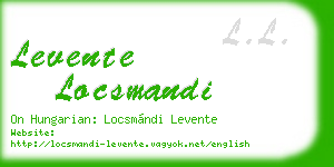 levente locsmandi business card