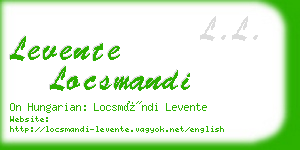 levente locsmandi business card